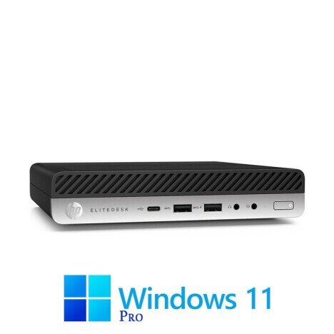 Mini PC HP EliteDesk 800 G4, Hexa Core i5-8500, 16GB, 500GB SSD, Win 11 Pro